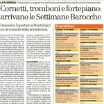 Cornetti, tromboni e fortepiano: arrivano le Settimane Barocche